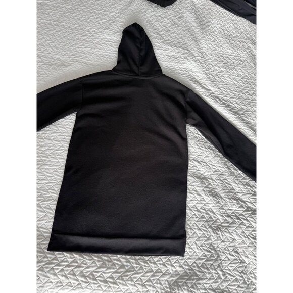 Girls Black Hooded Dress "Peace" Design Long Hoodie NWOT Kidtopia size 12-14 - Picture 10 of 15